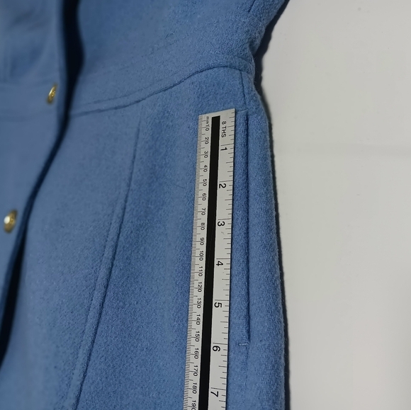 J. Crew Factory Periwinkle Blue Wool Blend Lady Day Coat. Ladies Size 14 - Picture 13 of 15